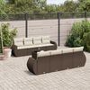 vidaXL Set Divani da Giardino 9pz con Cuscini Marrone in Polyrattan