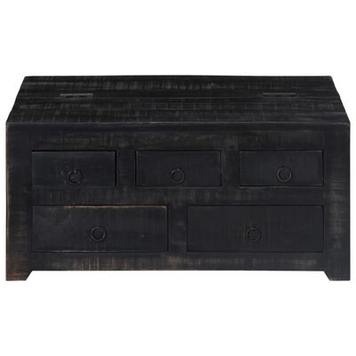 vidaXL Tavolino da Salotto Nero 65x65x30 cm in Legno Massello di Mango