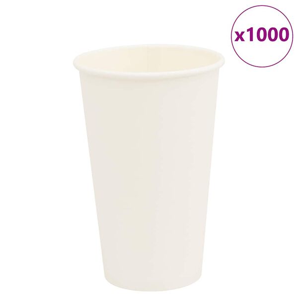 vidaXL Bicchieri da Caffè in Carta 1000 pz 16oz 400ml Bianco