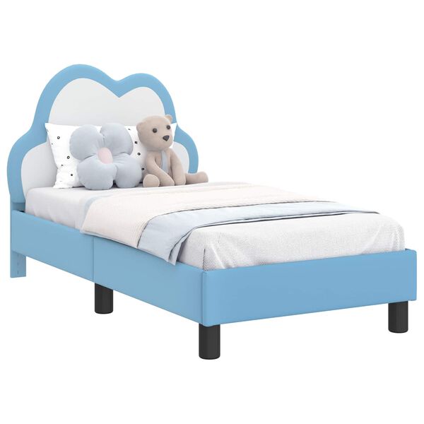 vidaXL Struttura letto per bambini con testata Blu 70 x 140 cm PU