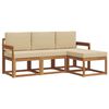 vidaXL Set di divani da esterno 4 pz Naturale e Beige
