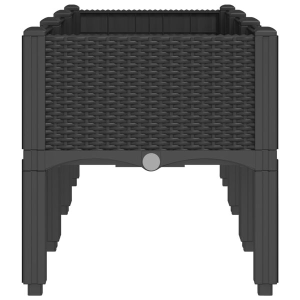 vidaXL Fioriera da Giardino con Gambe Nera 120x40x42 cm in PP