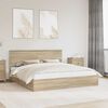vidaXL Letto con Contenitore con testiera Rovere Sonoma 180 x 200 cm