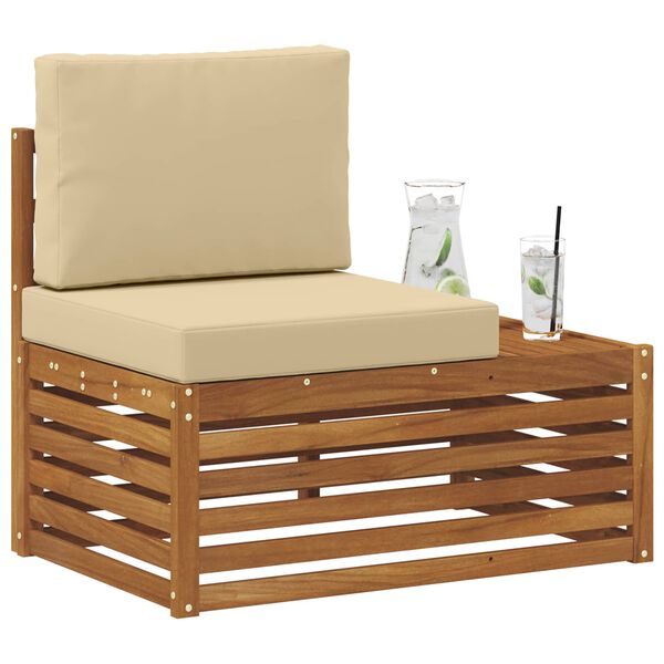 vidaXL Divano Esterno Finale con cuscino Naturale 91 x 63 x 73 cm