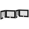 vidaXL Cancello per cani pieghevole con supporti 4 pcs Rovere Nero