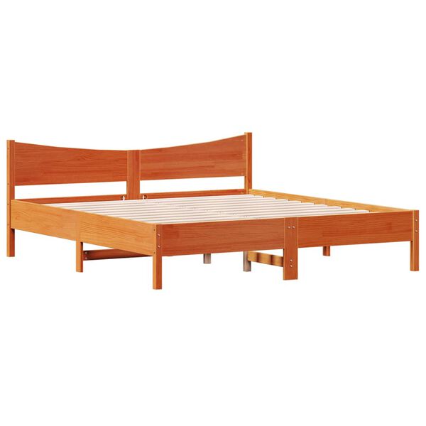 vidaXL Giroletto senza Materasso Marrone Cera 180x200 cm Legno di Pino