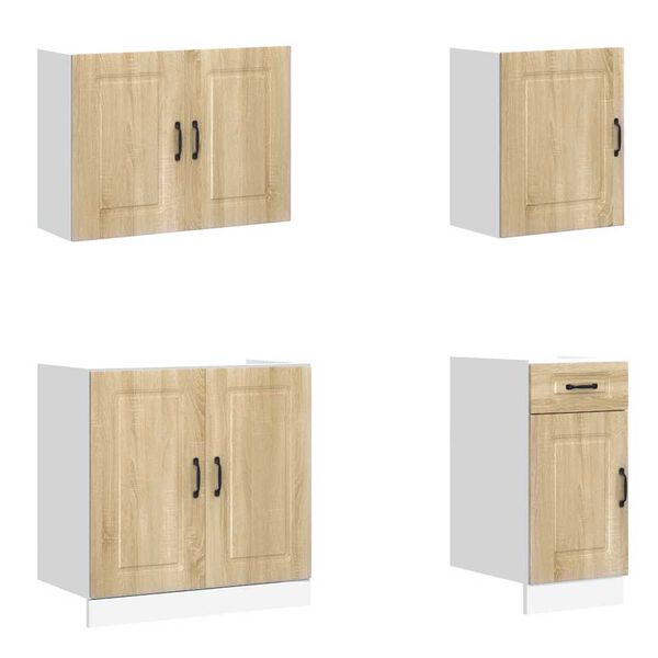 vidaXL Set Mobili da Cucina 7 pz Kalmar Rovere Sonoma in Truciolato