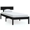 vidaXL Giroletto in Legno Massello Nero 75x190 cm Small Single