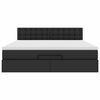 vidaXL Pouf Letto con Materassi e LED Nero 160x200cm Similpelle