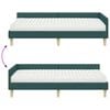 vidaXL Struttura Letto Angolare con Materasso 2 pcs Verde Tessuto