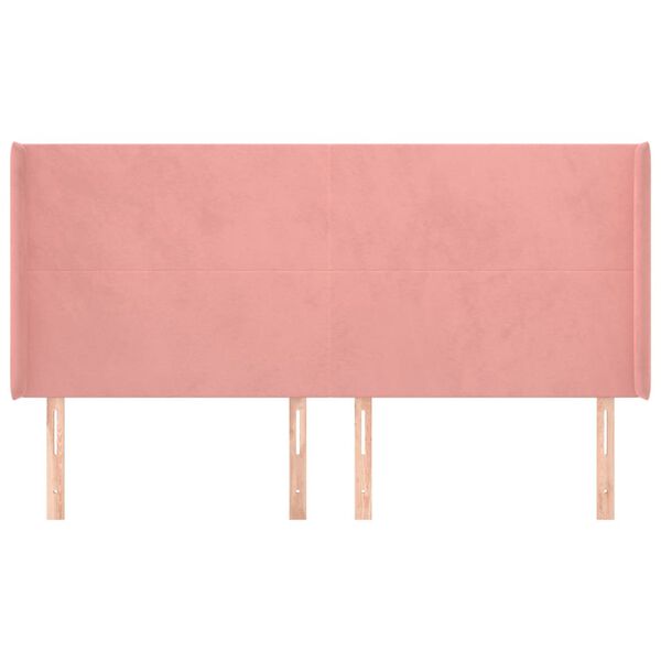 vidaXL Testiera ad Orecchio Rosa 203x16x118/128 cm in Velluto