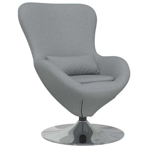 vidaXL Poltrona uovo Grigio chiaro 63 x 73 x 90 cm Tessuto