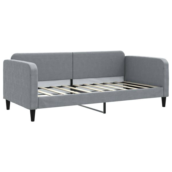 vidaXL Divano Letto con Materasso Grigio Chiaro 90x190 cm in Tessuto
