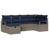 vidaXL Set di divani con cuscino Grigio e Blu Navy polyrattan