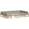 vidaXL Set di divani da esterno 10 pz Bianco e Grigio Chiaro