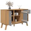 vidaXL Credenza OLDEN Grigia e Marrone 114x43x73,5 cm Massello di Pino