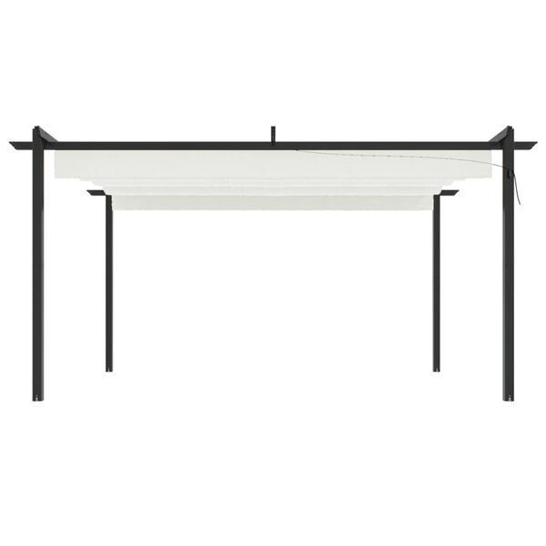 vidaXL Pergola da Giardino con Tetto Retrattile 4x3 m Crema