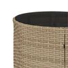vidaXL Divano Giardino Tavolo e Cuscini Semicircolare Beige Polyrattan