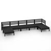 vidaXL Set Salotto da Giardino 7 pz in Legno Massello di Pino Nero