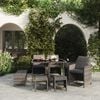 vidaXL Set Pranzo da Giardino 9 pz con Cuscini in Polyrattan Grigio