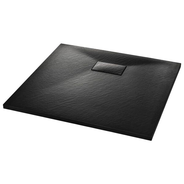 vidaXL Piatto Doccia in SMC Nero 90x80 cm