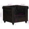 vidaXL Poltrona Chesterfield Nera in Vera Pelle