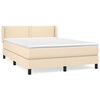 vidaXL Giroletto a Molle con Materasso Crema 140x19 cm in Tessuto