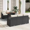 vidaXL Set Divano da Giardino con archiviazione 6 pcs Nero Poly Rattan