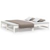 vidaXL Dormeuse Estraibile Bianca 2x(75x190) cm Legno Massello di Pino