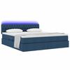 vidaXL Letto con contenitore e LED con led Blu 180 x 200 cm Tessuto