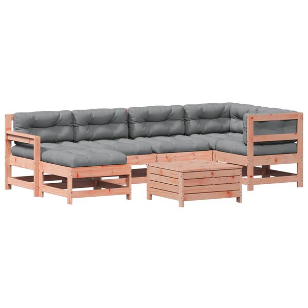vidaXL Set Divani Giardino 7 pz con Cuscini Legno Massello di Douglas