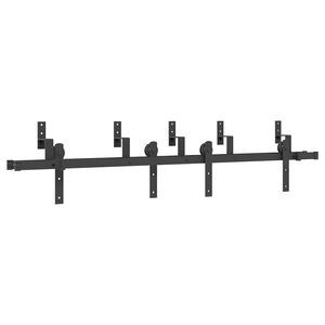 vidaXL Kit di Binari per Porte Scorrevoli 183 cm Acciaio Nero