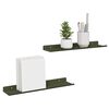 vidaXL Mensola sospesa 2 pcs Verde oliva 40 x 9 x 2,5 cm Acciaio