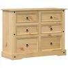 vidaXL Cassettiera Corona 112x48x91 cm in Legno Massello di Pino