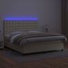 vidaXL Giroletto a Molle con Materasso e LED Crema 180x200 cm