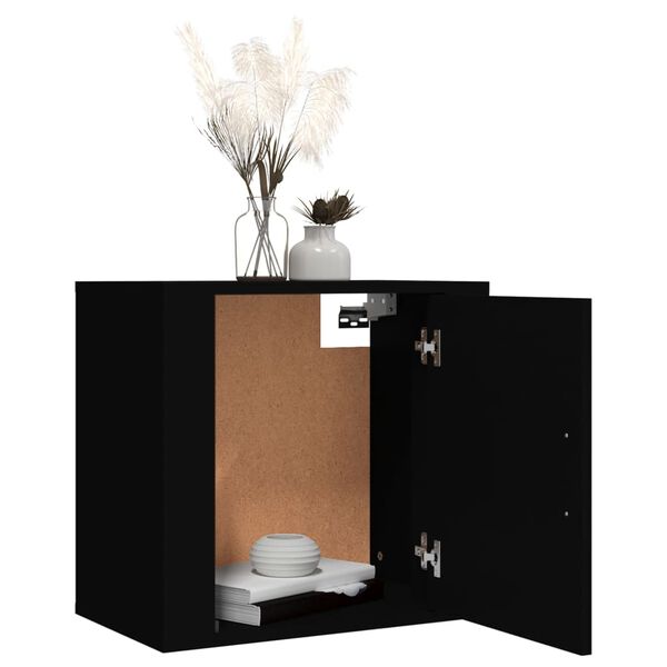 vidaXL Comodini a Muro 2 pz Nero 50x30x47 cm