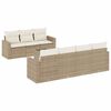 vidaXL Set Divano da Giardino 8 pz con Cuscini Beige in Polyrattan