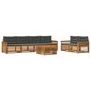 vidaXL Set di divani da esterno con cuscino 7 pcs Naturale e Antracite
