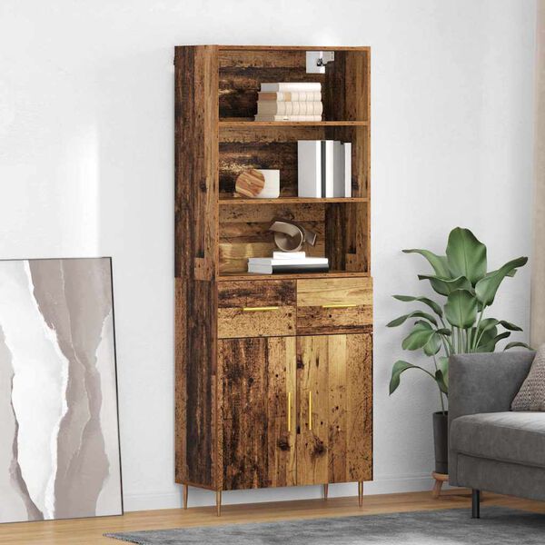 vidaXL Credenza Legno vecchio 69,5 x 34 x 180 cm Legno multistrato
