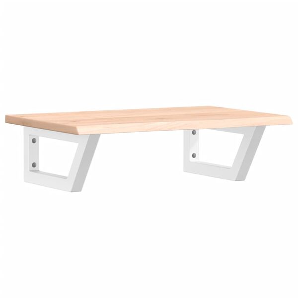 vidaXL Ripiano a Parete per Lavabo in Acciaio e Massello di Rovere