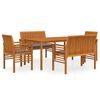 vidaXL Set da Pranzo per Esterni con Cuscini in Legno Massello Acacia