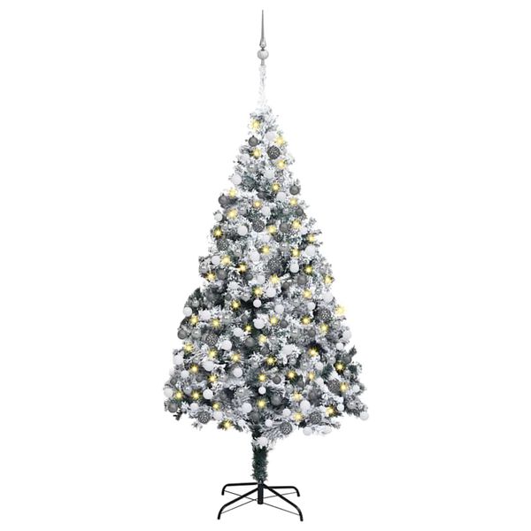 vidaXL Albero di Natale artificiale con 300 LED Bianco 180 cm