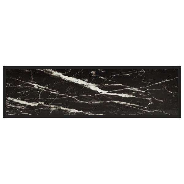 vidaXL Tavolo Consolle Nero 120x35x75 cm in Vetro Temperato