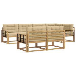 vidaXL Set di divani da esterno 6 pcs Bianco e Beige Poliestere