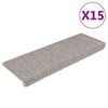 vidaXL Tappeti Autoadesivi Scale Aspetto Sisal 15 pz 65x21x4cm Argento