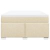vidaXL Giroletto a Molle con Materasso Crema 140x200 cm in Tessuto