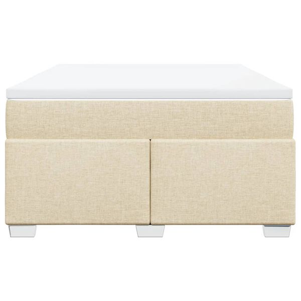 vidaXL Giroletto a Molle con Materasso Crema 140x200 cm in Tessuto