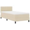 vidaXL Letto a molle con materasso Crema 90 x 190 cm Tessuto