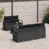 vidaXL Set Divano da Giardino con cuscino 6 pcs Nero polyrattan