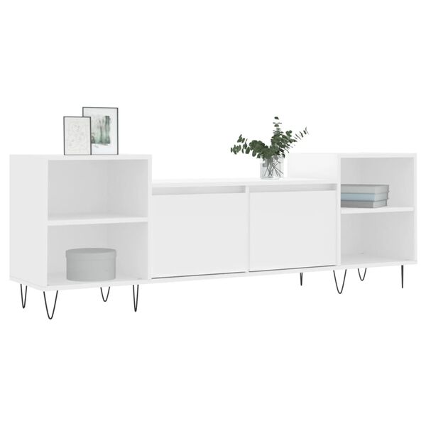 vidaXL Mobile Porta TV Bianco 160x35x55 cm in Legno Multistrato